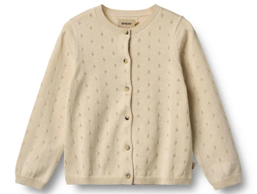 Wheat Maia cardigan sandshell med hulmønster